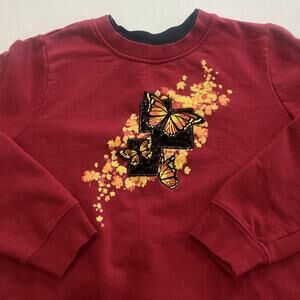 Breckenridge Women’s Sweatshirt 1x Embroidered Butterfly Autumn Leaves Fall